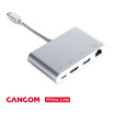 CANCOM Prime Line Multiport USB-C Adapter auf HDMI, Gigabit Ethernet, USB-C und USB-A, unterstützt 4kx2k@30Hz