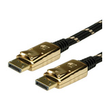 Roline DisplayPort Kabel DisplayPort/DisplayPort Stecker/Stecker Schwarz/gold 2m