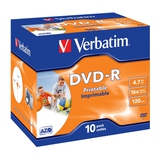 Verbatim DVD-R 4.7GB 16X Printable 10 Stück Jewel Case